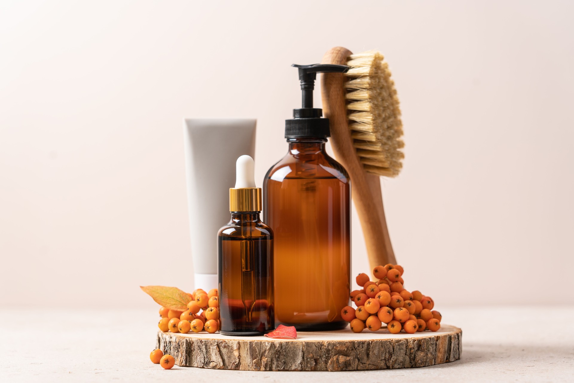Autumn concept of skincare, fall sales, Thanksgiving cosmetic gifts